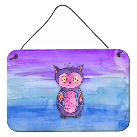 Carolines Treasures Pink & Purple Owl Watercolor Wall or Door Hanging Prints BB7427DS812
